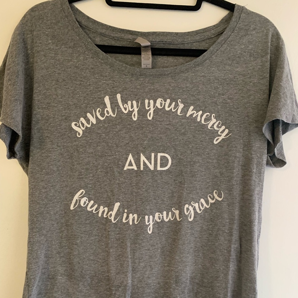 Saved By Your Mercy Grey Shirt